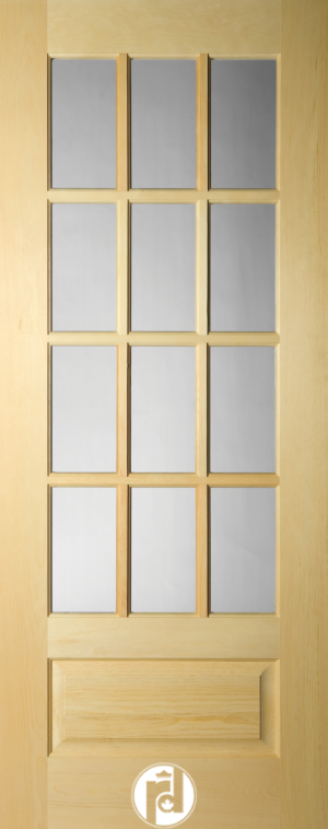 Classic Twelve Lite French Exterior Door with Raised Bottom Panel