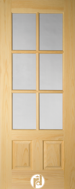 Classic Six Lite French Exterior Door Two Raised Bottom Panel