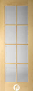 8 Lite Classic Colonial Glass Interior Door with Round Moulding