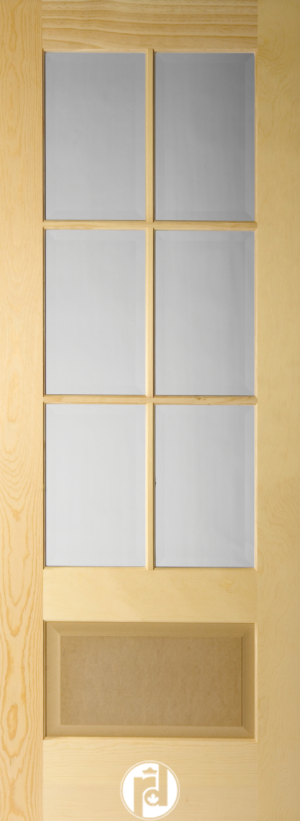 6 Lite Colonial Raised Panel Glass Interior Door Round Moulding