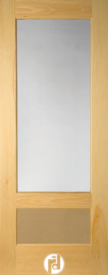 Modern Two Thirds Glass 1 Flat Bottom Panel Interior Shaker Door