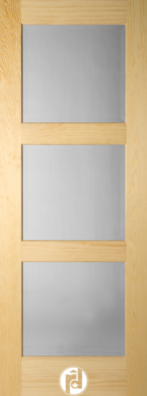 Modern 3 Lite Glass Interior Shaker Door & Wide Dividers