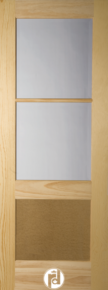 Modern 2 Lite 1 Flat Bottom Panel Shaker Door & Narrow Dividers