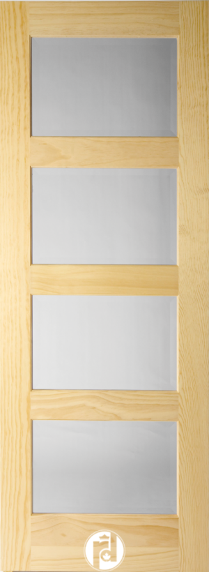Modern 4 Lite Glass Interior Shaker Door & Narrow Dividers