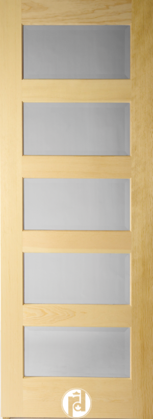 Modern 5 Lite Glass Interior Shaker Door & Wide Dividers