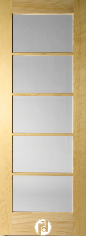 Modern 5 Lite Glass Interior Shaker Door & Narrow Dividers