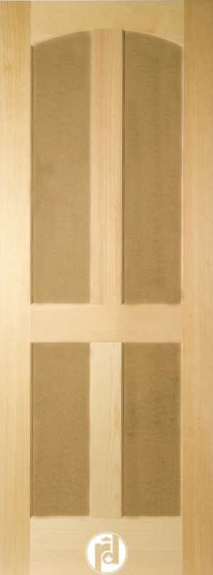 Four Flat Panel Interior Door with 1/4 Round Moulding & Vienna Arch.