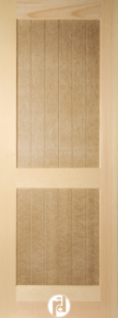 2 Flat Panel Interior Door with Round Moulding and V-Grooves