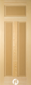 Three Raised Panel Interior Door with 1/4 Round Moulding.