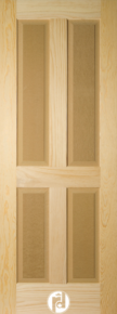 Four Raised Panel Interior Door with 1/4 Round Moulding.