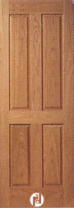Four Raised Panel Colonial Exterior Front Door