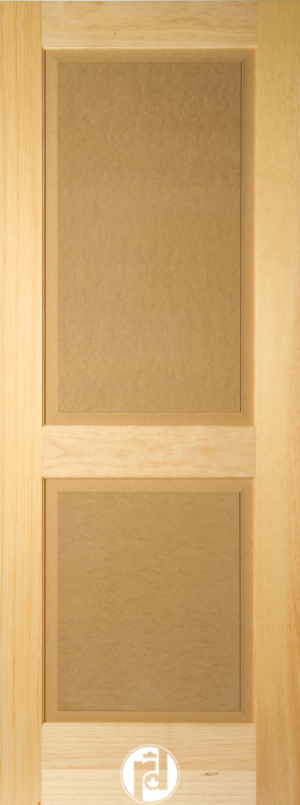 Two Raised Panel Interior Door with 1/4 Round Moulding.