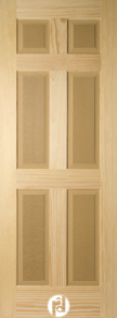 Six Raised Panel Interior Door with 1/4 Round Moulding & Colonial Style.