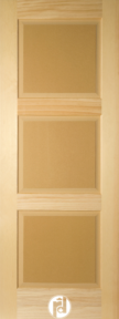 Three Raised Panel Interior Door with 1/4 Round Moulding.