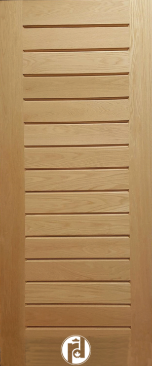Modern Horizontal Plank Exterior Front Door