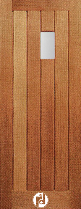 Modern Vertical Plank Sauna Exterior Front Door