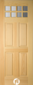 Eight Lite Craftsman with Four Raised Panel Exterior Front Door