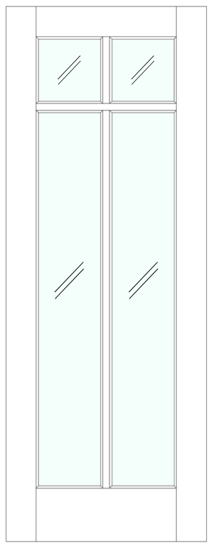 Series114-Interior Wood Door with 4 Panels Glass